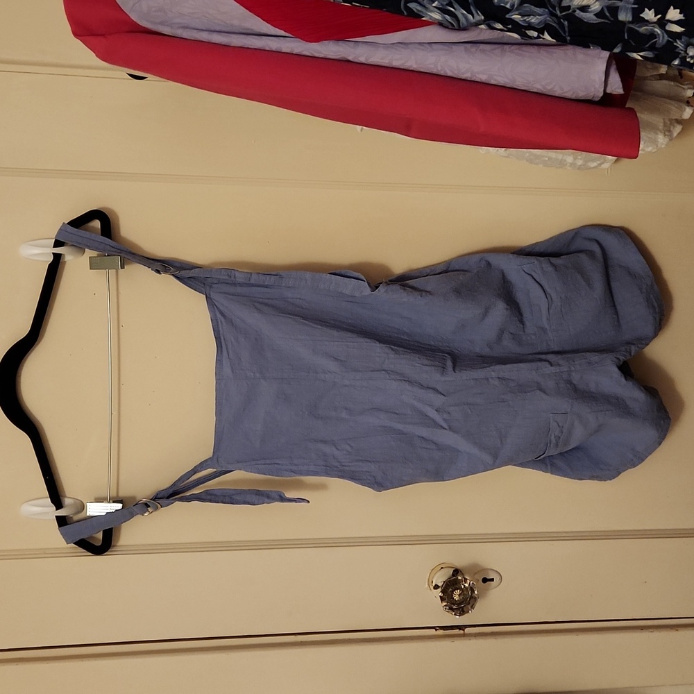 Baby blue cotton overalls
